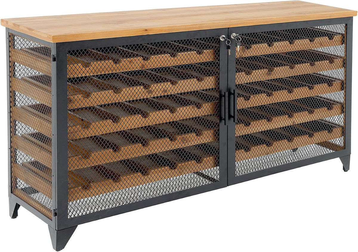 Weinregale, Weinboard Bodega - 127x80x40cm - Natur schwarz - Tannenholz, Riess Ambiente