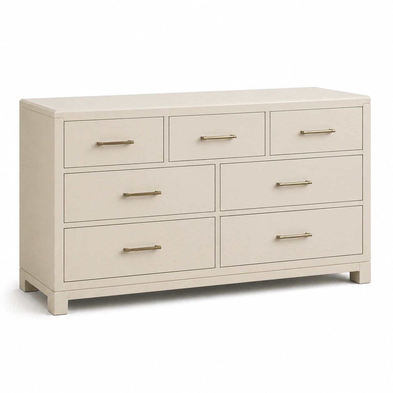 Kommode mit 7 Schubladen MDF Beige 140x45x80cm