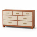 Holzkommode Braun/Beige mit 7 Schubladen