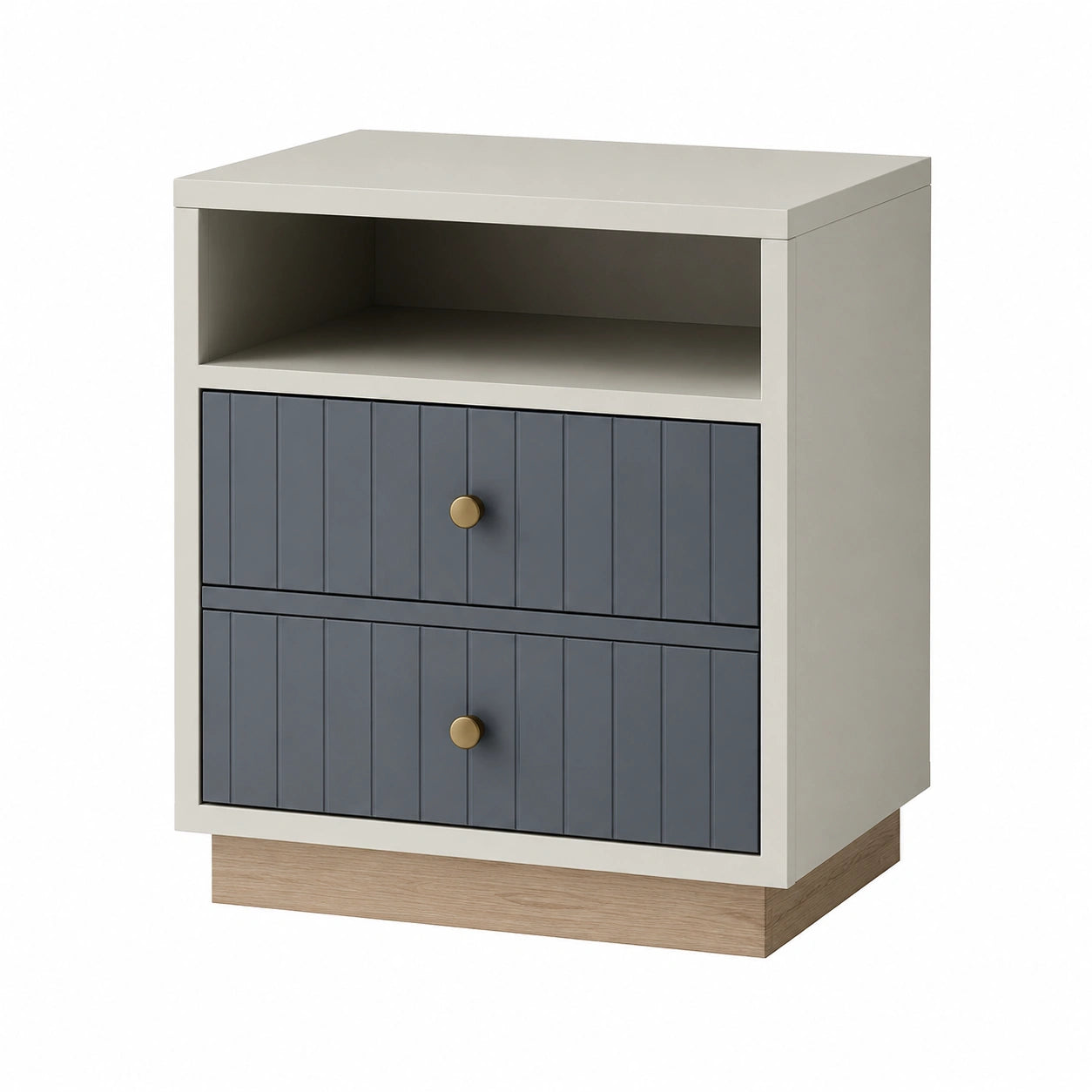 Nachttisch MDF Grau Holz 40x30x60cm