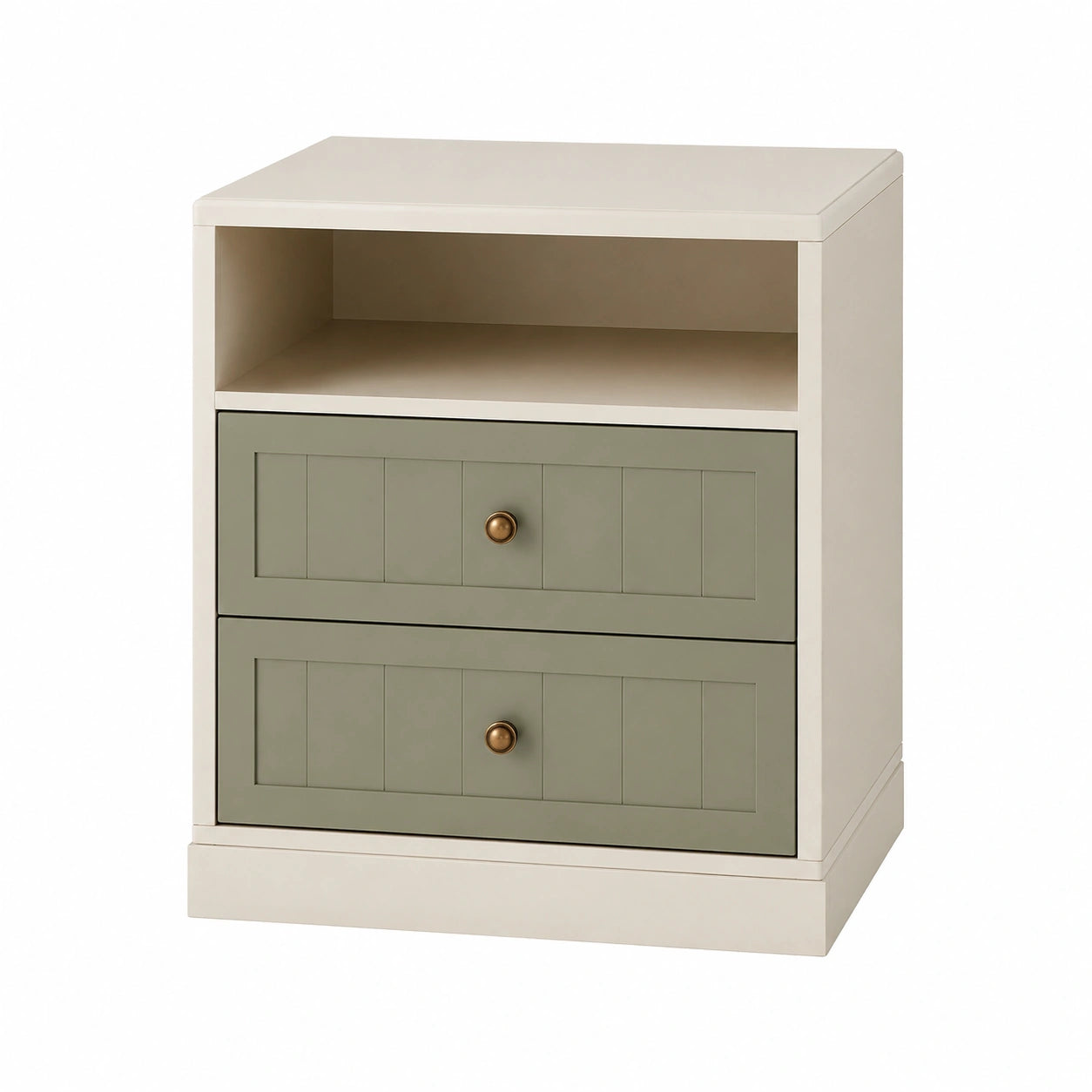 Nachttisch mit Schubladen MDF Beige/Grün 50x40x60 cm