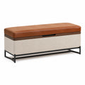 Aufbewahrungsbank Leder und Stahl 120x45x40 cm