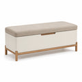 Polsterbank mit Aufbewahrung Beige MDF Holzgestell 120x40x45cm
