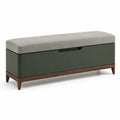 Bank mit Stauraum Stoffpolsterung MDF und Walnussholz 120 cm