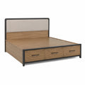 Doppelbett aus Holz und Metall mit Schubladen 160x200 cm