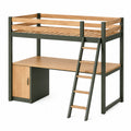 Hochbett mit Schreibtisch und Leiter 90x200 cm Eichenholz/Metall