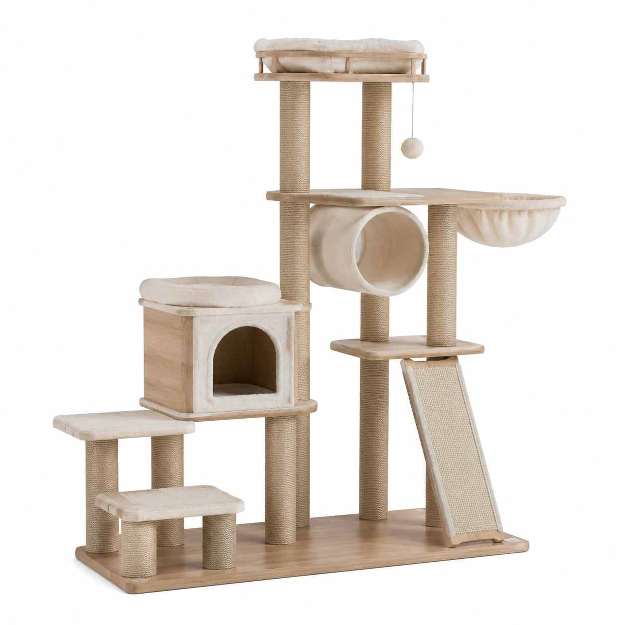 Katzen Kletterbaum Holz mit Sisal 150 cm