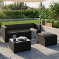 Sessel 3 4 Gartenmöbel Set M Punta Cana Polyrattan Lounge Möbel für Personen mit Sofa, Tisch & Kissen, wetterfeste Balkonmöbel für Garten & Terrasse