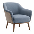 Polstersessel Holzrahmen Stoff Blau Grau