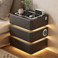 Bluetooth-Lautsprecher LED 3 3 Nachttisch Schubladen Nachttisch Modern mit Licht Dimmbar, Kabelloses Laden, Automatischer Sensor, 2USB, 1Typ-C