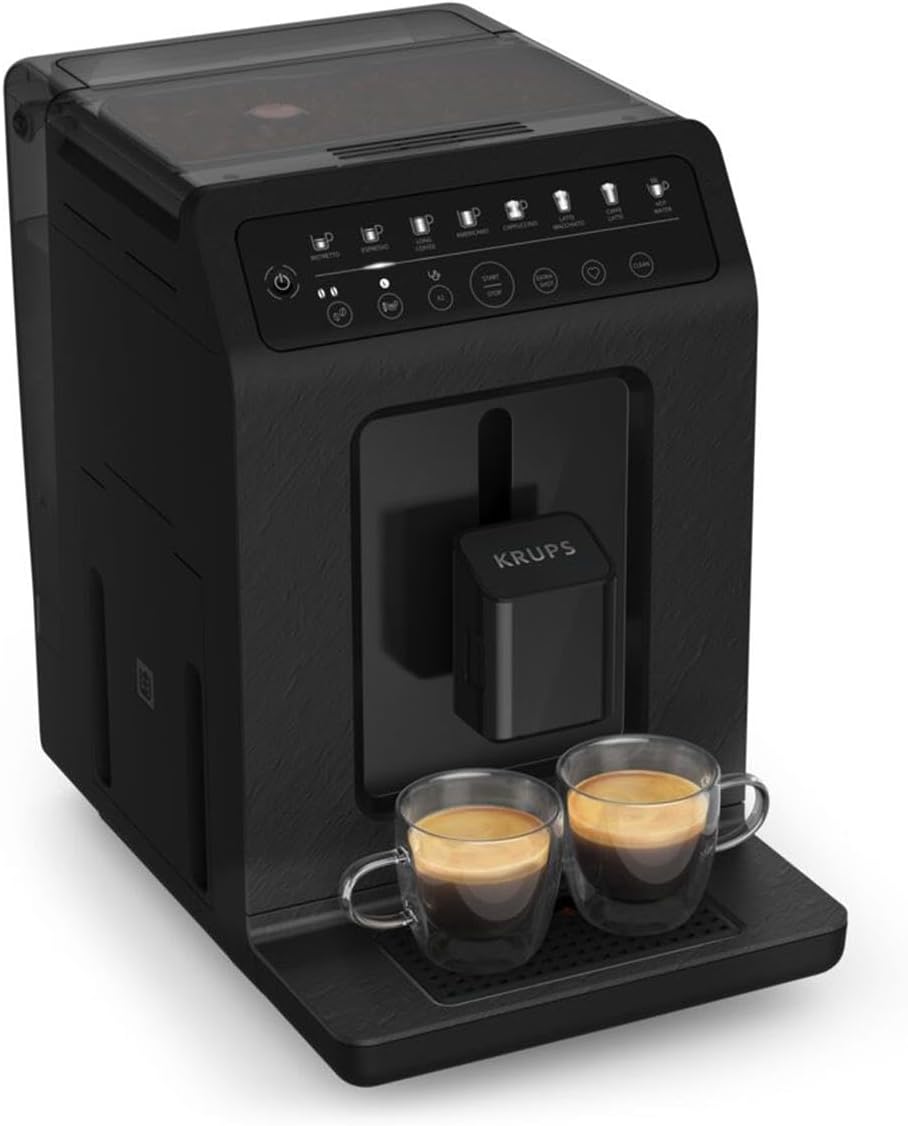 KRUPS EA897B Evidence Kaffeevollautomat, automatische Espresso & Cappuccino-Funktion, Quattro Force Technologie, One-Touch Tassen mit Milch