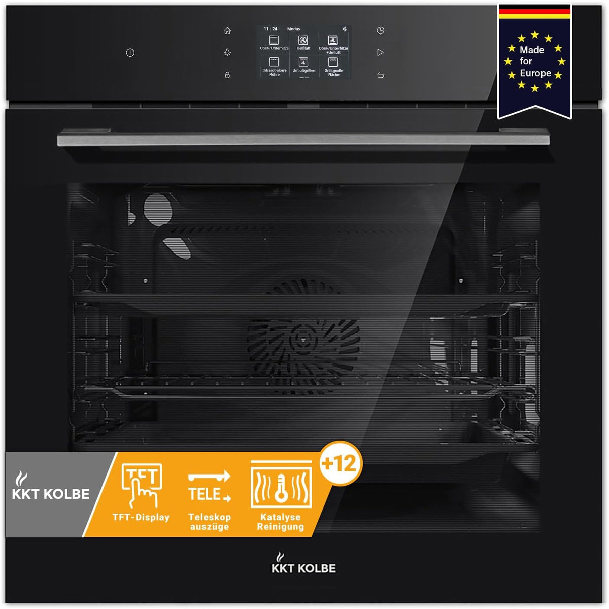 KKT KOLBE Einbau Backofen, EB8017TFT mit TFT-Touch-Display, 60 cm, 72 L