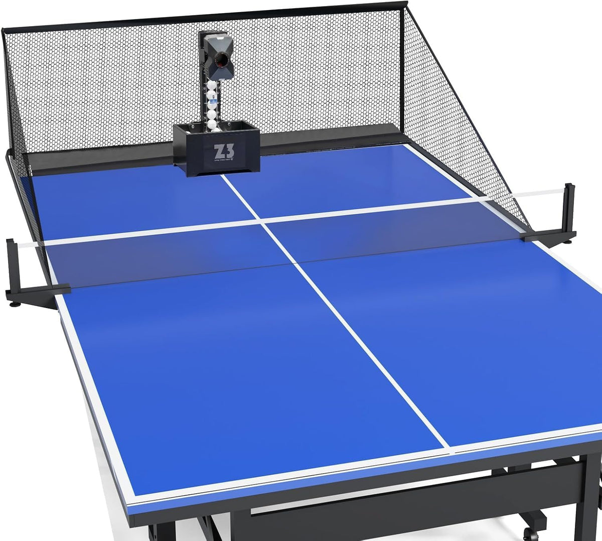 OUKANING Ballwurfmaschinen, Tischtennis Roboter mit Fernbedienung 100 Bälle & Netz 10 Modi