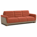 Sofa aus Stoff in Ziegelrot mit Holzbasis