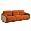 3-Sitzer Sofa Holzrahmen Leinenstoff Orange