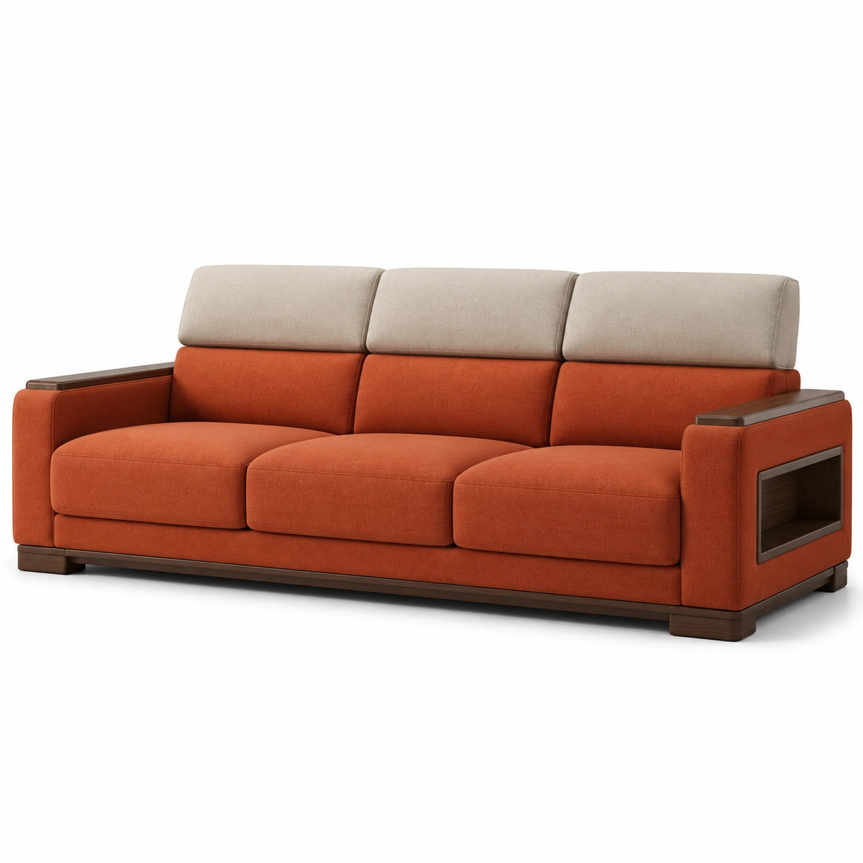 3-Sitzer Sofa Stoff mit Massivholzrahmen