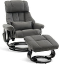 Relaxsessel, mit Hocker, Drehbare Fernsehsessel mit Liegefunktion, Moderner TV-Sessel Stuhl für Wohnzimmer, mit Kissen & Seitentasche