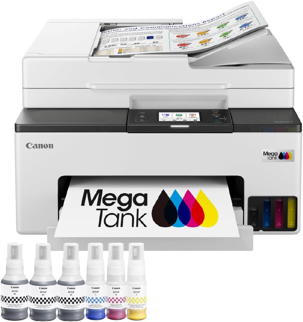 Canon MAXIFY GX2051 Tintenstrahl, drucker 4-in-1 Multifunktionsgerät DIN A4 (Drucker, Scanner, Kopierer, Fax, ADF, 600 × 1200 DPI, WLAN, USB