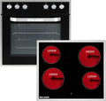 Weceleh Herd mit Keramikkochfeld & Backofen, Einbauherd Herdsets, Einbauherd Elektroherd, Edelstahlrahmen, 60 cm, 63 Liter
