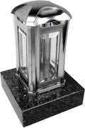 D4G Design4Grab Laternen, designgrab Grablampe Venezia aus Edelstahl mit Granitsockel aus Granit Labrador Blue Pearl BP