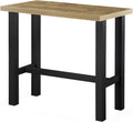 Esstisch LOTTE 120x60x105 Bartisch Stehtisch cm in Natureiche Optik, mit Metallgestell für Küche, Esszimmer & Bar, Industrial Design, 23101-US-EIDA