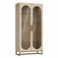 Schrank mit Glastüren aus Holz und Metall 180cm