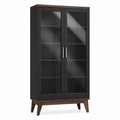 Vitrinenschrank aus Holz und Sicherheitsglas, Schwarz
