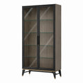 Vitrine Holz Metall Schwarz/Grau 200x100x40 cm