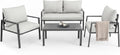 Gartenmöbel-Set, ® Aluminium Lounge, Set mit 2 Sessel 1 Sofa 1 Beistelltisch Outdoor, Gartenmöbel mit Kissen, Loungemöbel Set für Balkon, Wintergarten