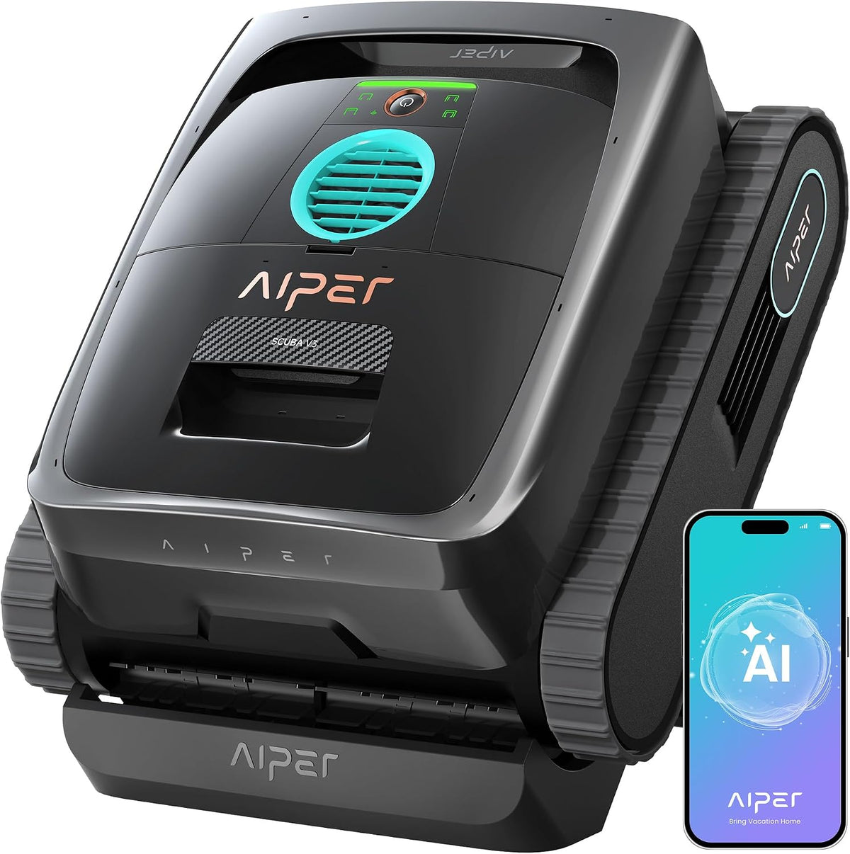 Poolroboter 2026) V3 (Neu Scuba, Boden und Wände mit KI-Vision, Leichter Kabelloser Poolsauger mit App, Filter 3 μm, Ideal für Pools bis zu 200 m²