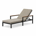 Sonnenliege Aluminium Akazienholz Polyester Grau Verstellbar 198 cm