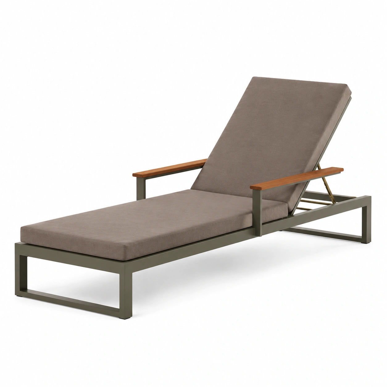 Aluminium Sonnenliege mit Polyester Polster Braun