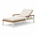 Gartenliege Aluminium Akazienholz Beige 200x70x40cm
