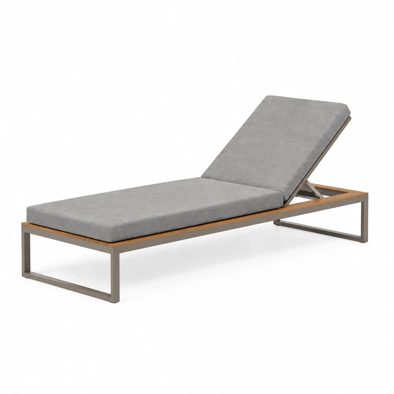 Aluminium-Teak Sonnenliege Grau 200cm x 70cm