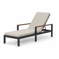 Aluminium Sonnenliege mit Polyesterpolster in Schwarz und Beige