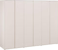Kleiderschrank LISSON, 250, modern-minimalistischer Schrank, 6-türig, Einlegeböden, Kleiderstangen, Holzwerkstoff, Kaschmir Beige, 251