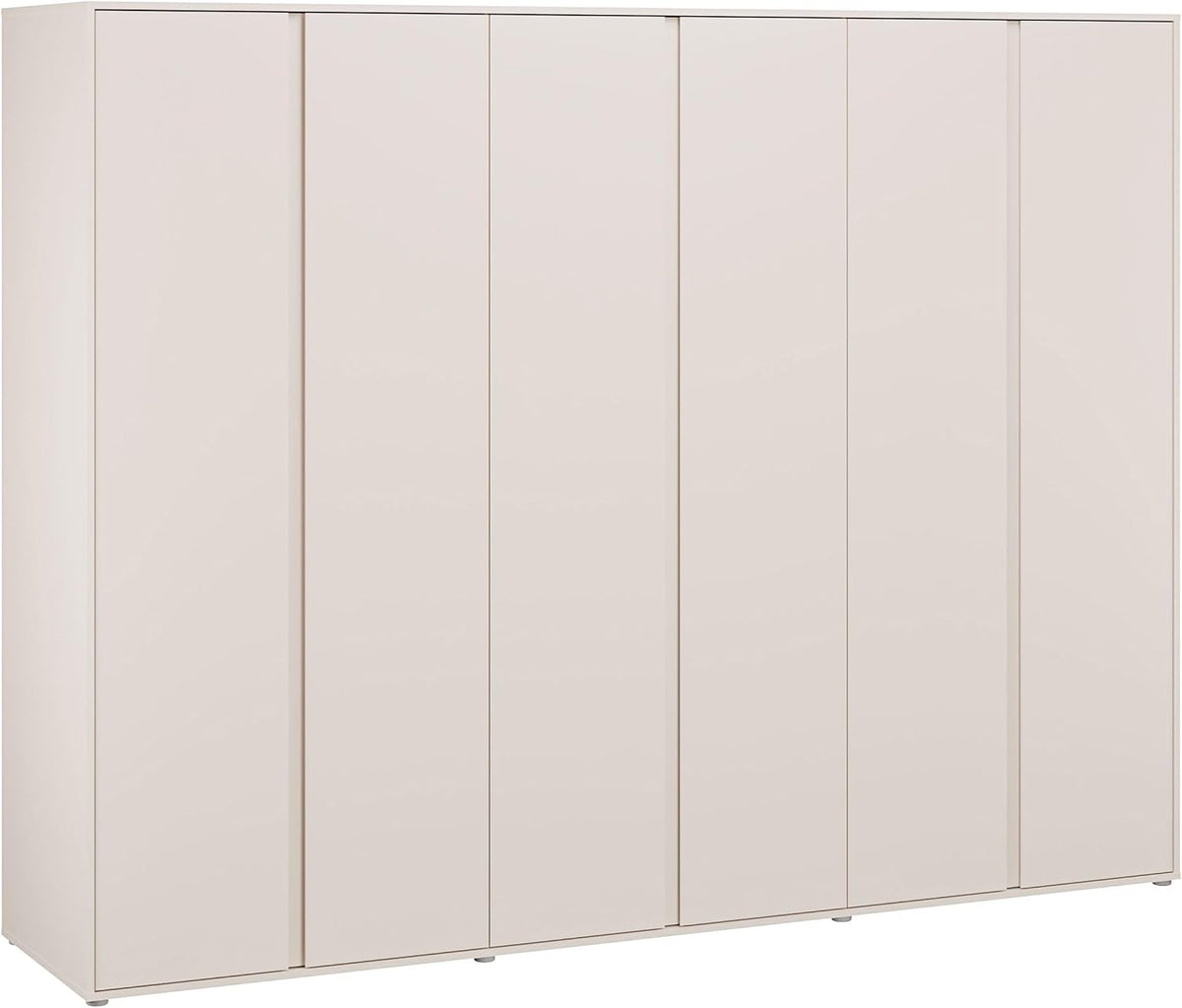 Kleiderschrank LISSON, 250, modern-minimalistischer Schrank, 6-türig, Einlegeböden, Kleiderstangen, Holzwerkstoff, Kaschmir Beige, 251