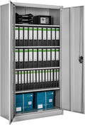 Aktenschrank ®, 180 × 90 × 40 cm, Büroschrank abschließbar, Mehrzweckschrank aus Stahl, Allzweckschrank, mit 2 Türen