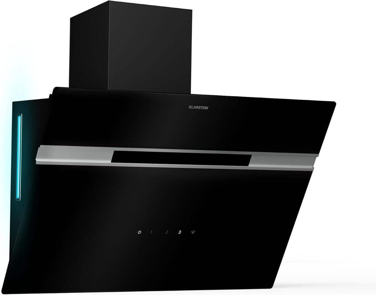 Klarstein 60 Alina Dunstabzugshaube, 600 m³/h, Touchpanel, LED-Hintergrundbeleuchtung, Energieklasse A, Leise 68 dB, Abzugshaube Küche, Umluftbetrieb