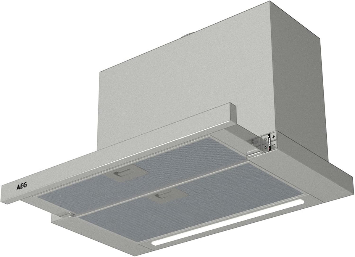 AEG Dunstabzugshaube, DPE5660M Flachschirmhaube 60 cm Grau 660m³/h