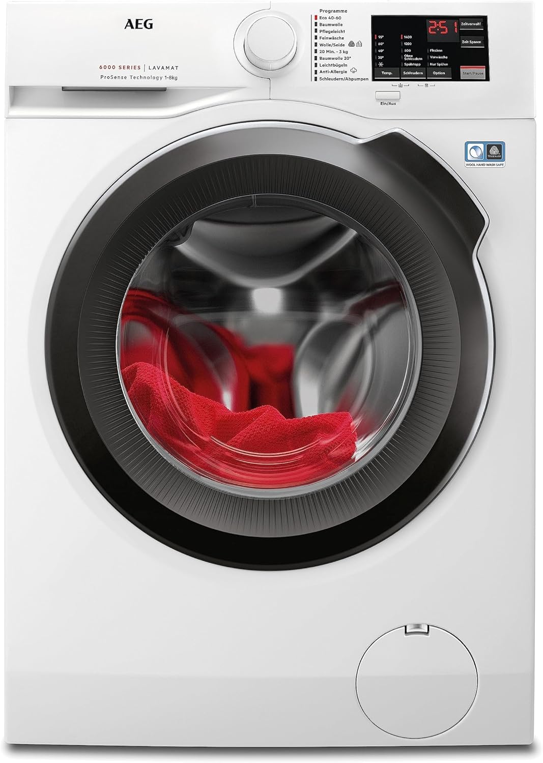 AEG 6000 Serie Waschmaschine, 8 kg, ProSense Mengenautomatik, L6AMZ48FL