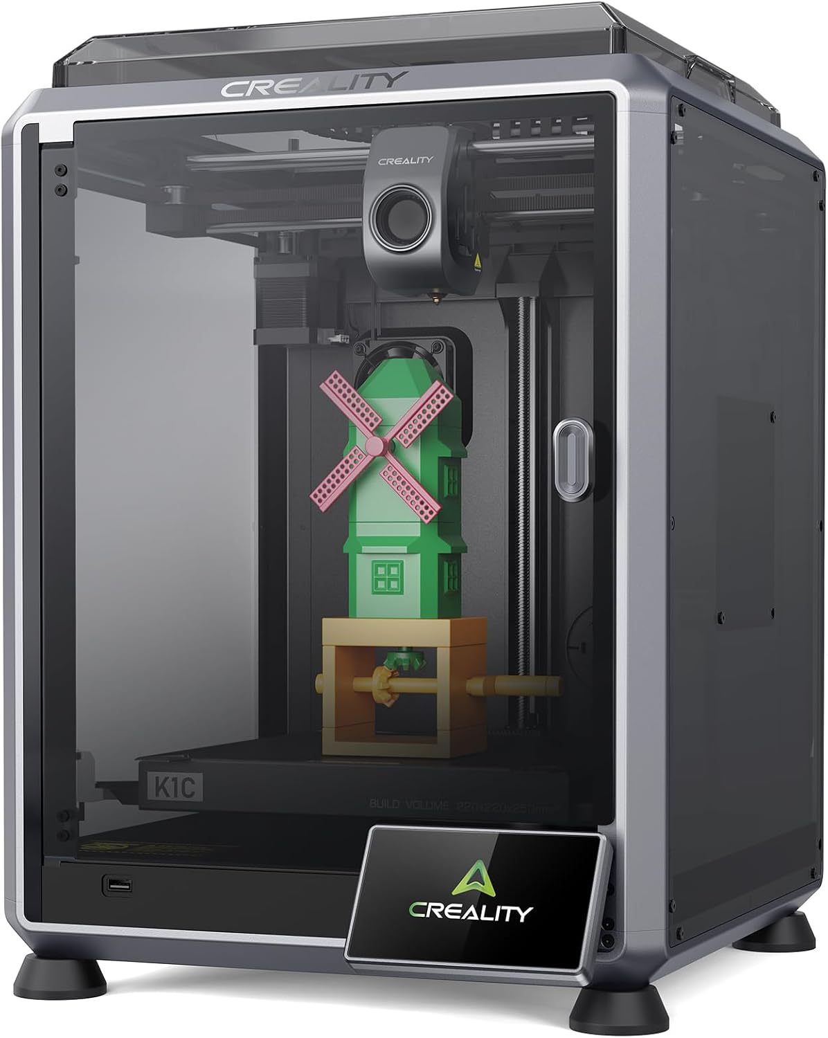 Creality K1C 2025 3D 600mm 3D AI- Drucker s Fast Printer mit Kamera, Auto-Nivellierung Verbessertem Kühlsystem, Unterstützt Carbonfaser-Filamente