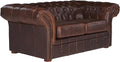 Sofa -Chesterfield Leder, 2-Sitzer - Vintage Leder - Braun - CLOTAIRE, Vente-unique