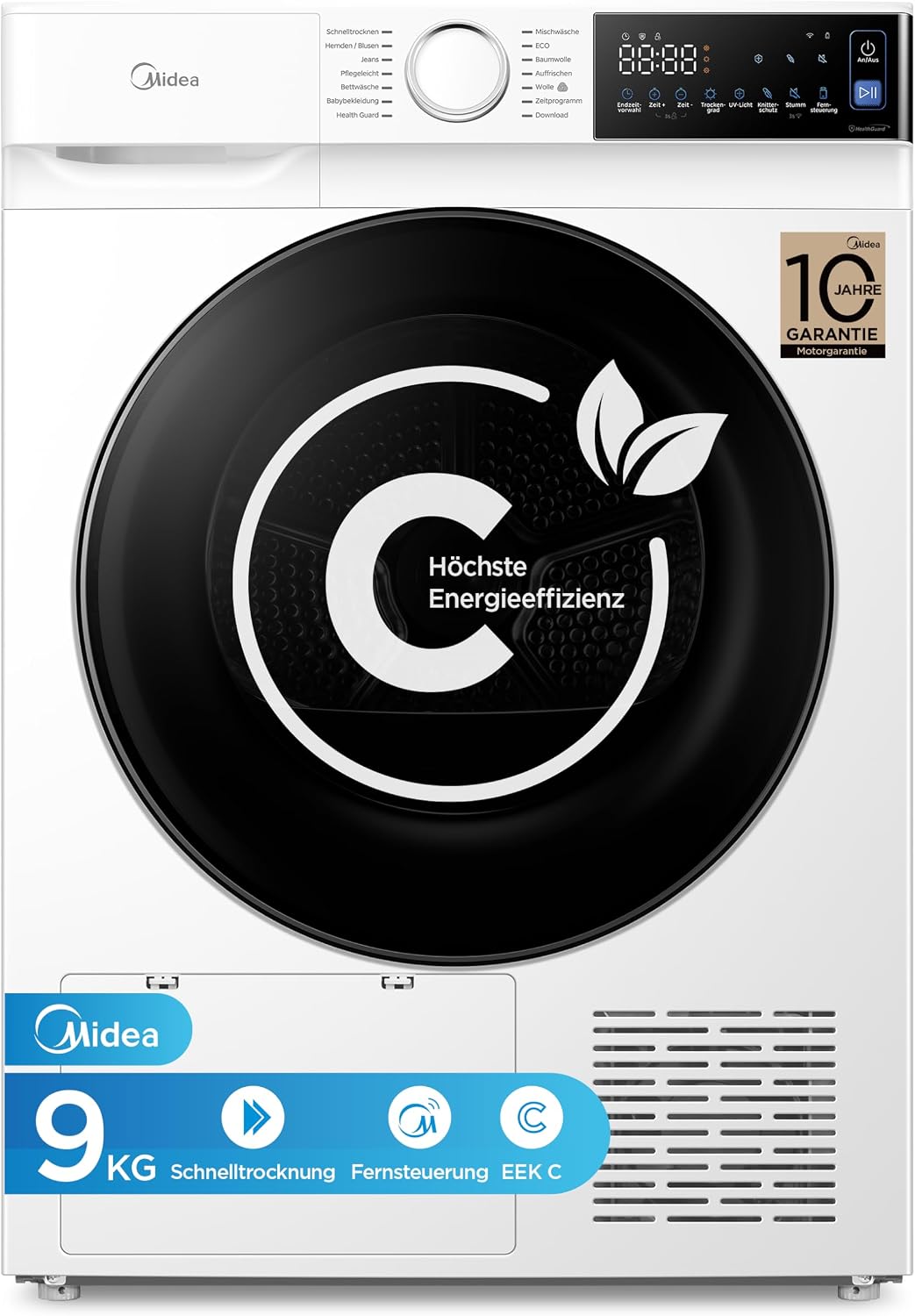 Midea V5 Serie Wärmepumpentrockner, 9kg Energieklasse C SmartDry MDV5EH90WBC