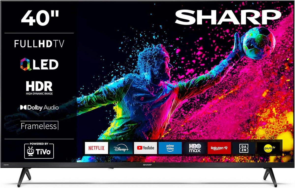 SHARP Fernseher,   40HE3745E QLED Fernseher 40 Zoll Smart TV Full HD Auflösung und