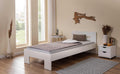 Bettgestell - Bett - Bettrahmen, Jugendbett, Gästebett, Doppelbett, Modernes Bett -ohne Lattenrost - Weiß lackiert - Annik - 90 × 200cm, Inter Link