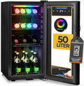 Getränkekühlschrank GK50, 50L, RGB LED, Glastür, Touchscreen, Sommertal