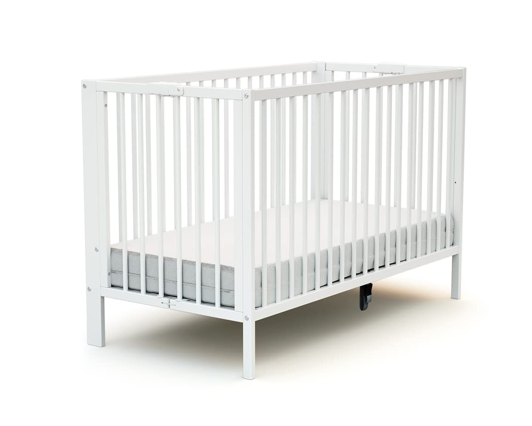 Kinderbett, - Klappbares Babybett 60x120 ESSENTIEL Weiß, AT4