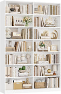 Bücherregal, 212 cm hoch Bücherschrank mit 14 Fächern weiß, FirFurd
