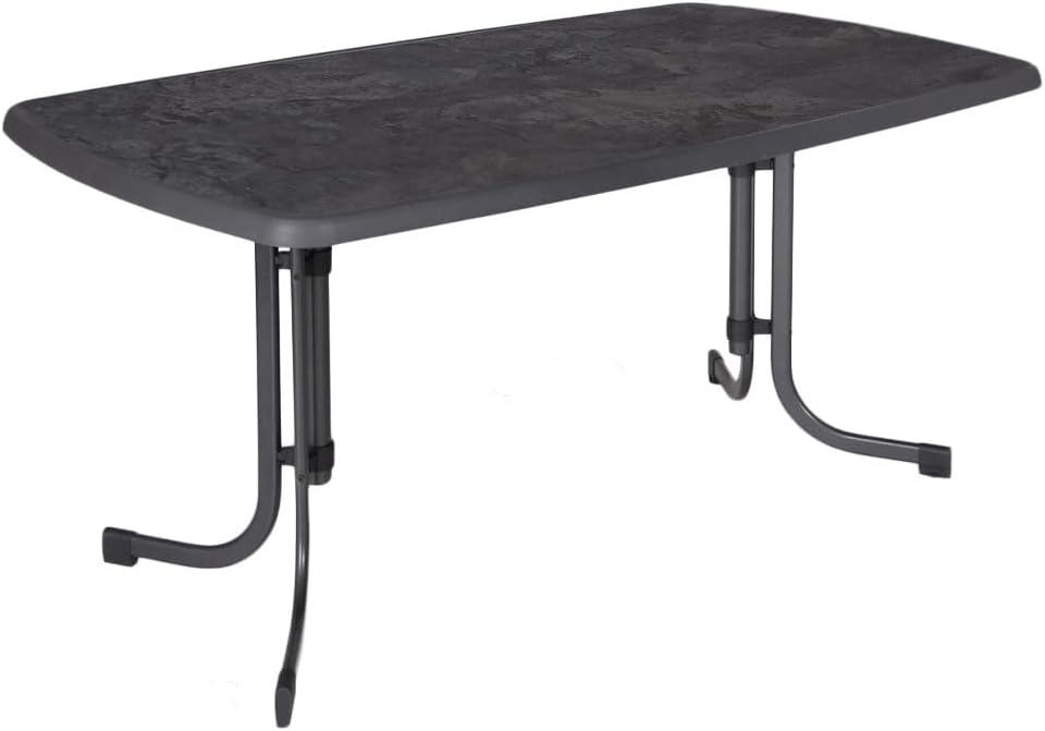 Esstisch, Gartentisch 150x90 cm rechteckig Dine & Relax Pizzara Outdoor Tisch Metall pulverbeschichtet Sevelit Tischplatte klappbar, PATIO
